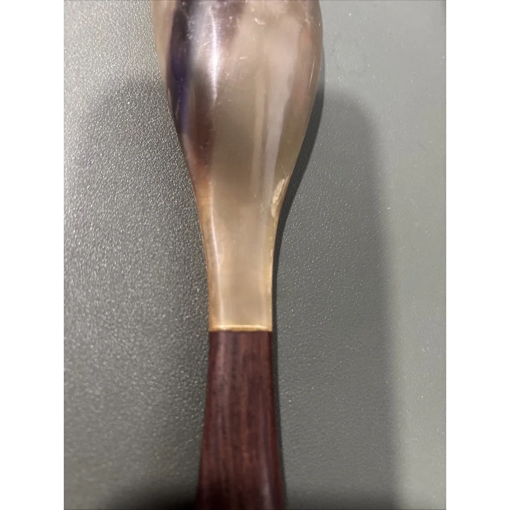 Two's Company MCM Danish Wood Natural Horn Salad Serving Fork Hostess Gift